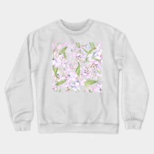 White pink lilies Crewneck Sweatshirt